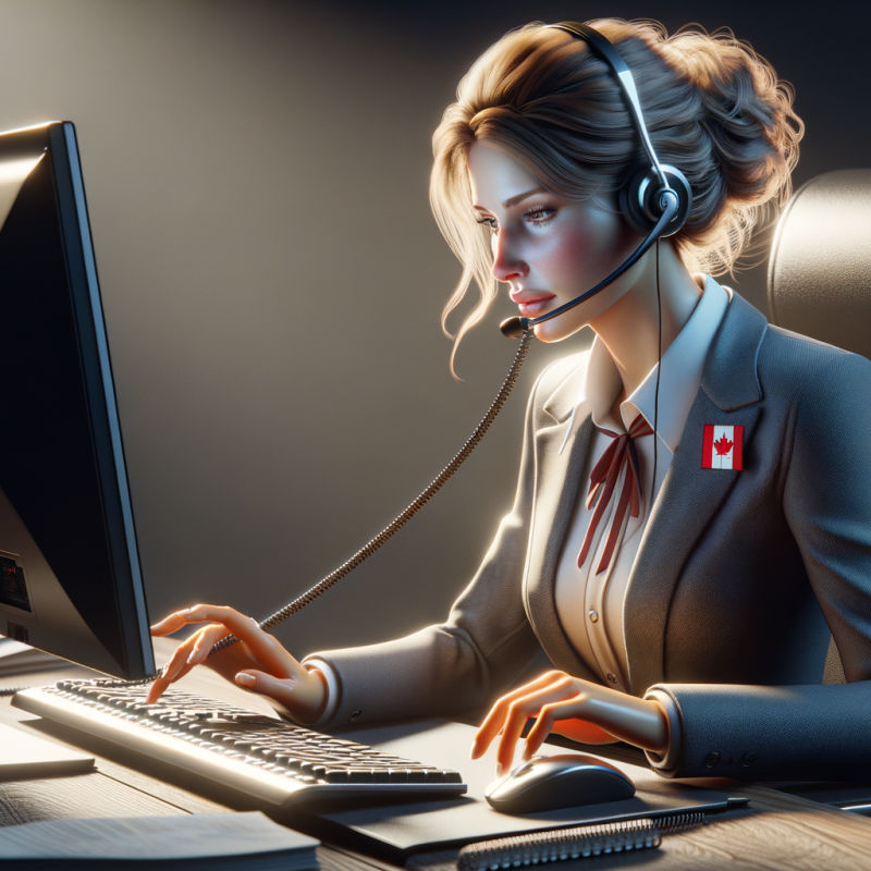 a canadian women doing cold call telemarketing