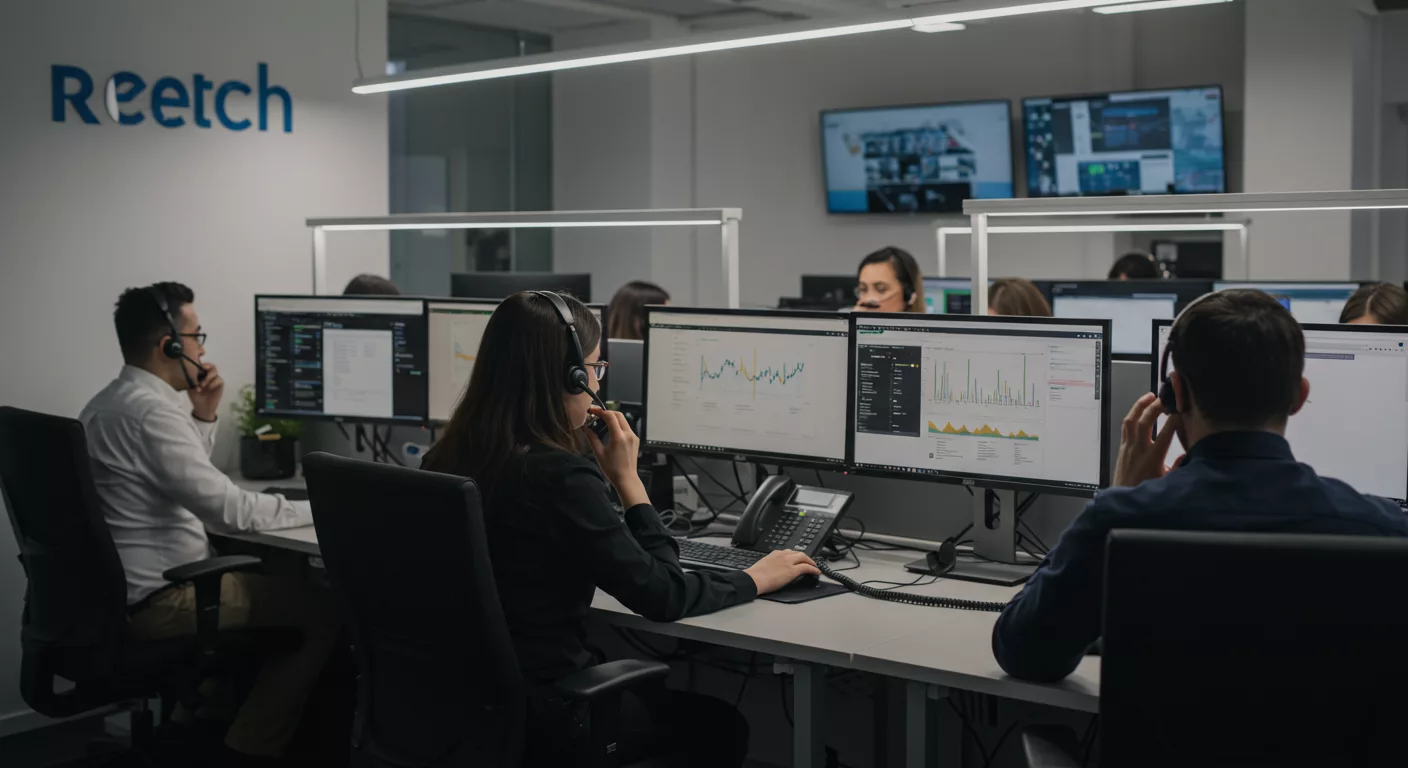 Des agents de télémarketing en pleins appels